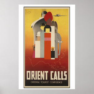 Poster Cartaz de Viagem Antigo Orient Calls - Enquadrado