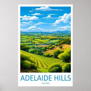 Poster Cartaz de Viagem Antigo Parque Adelaide Hills Esqu