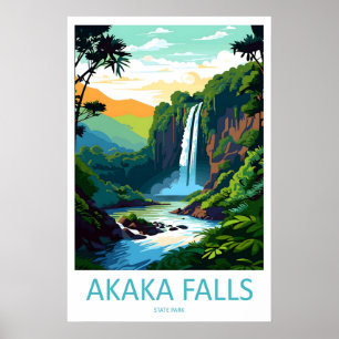 Poster Cartaz de Viagem Antigo Parque Estadual Akaka Fall