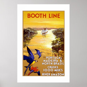 Póster Cartaz de Viagem Antigo Portugal Brasil