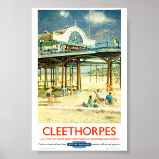 Poster Cartaz de Viagem Antigo Restaurado de Cleethorpes