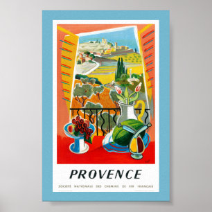 Poster Cartaz de Viagem Antigo Restaurado Provença França