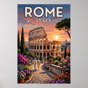 Poster Cartaz de Viagem Antigo Roma Arte de Parede