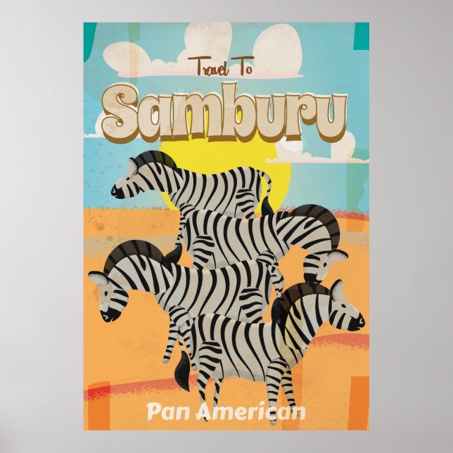 Poster Cartaz de Viagem Antigo Samburu (Frente)