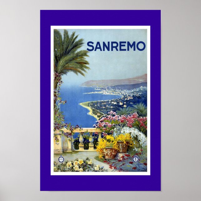 Póster Cartaz de Viagem Antigo Sanreno (Frente)