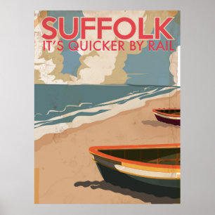 Poster Cartaz de Viagem Antigo Suffolk Inglaterra