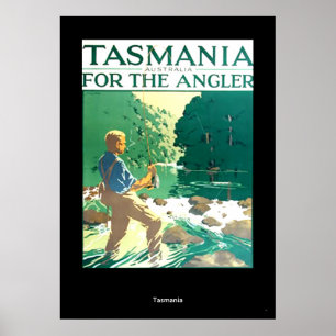 Póster Cartaz de Viagem Antigo Tasmânia Austrália