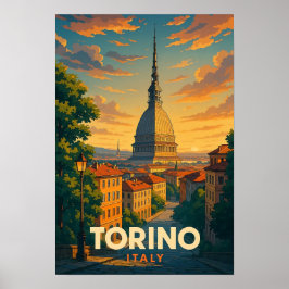 Poster Cartaz de Viagem Antigo Torino Itália