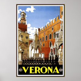 Poster Cartaz de Viagem Antigo Verona Viagem Itália