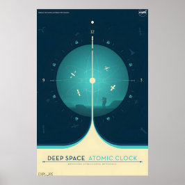 Poster Cartaz de Viagem ao Estilo Retro da NASA - Átomo d