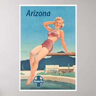 Poster Cartaz de Viagem Arizona Art Santa Fe Piscina