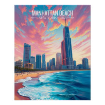 Cartaz de Viagem | Arte de Parede Manhattan Beach 