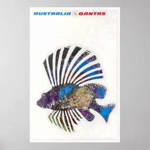 Poster Cartaz de Viagem Austrália Arte Australiana Pesca