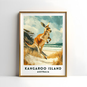 Poster Cartaz de Viagem Austrália Kangaroo Island