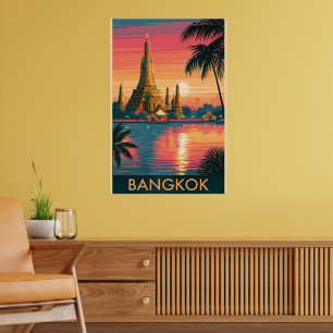 Poster cartaz de viagem Banguecoque, Tailândia