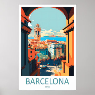 Poster Cartaz de Viagem Barcelona Espanha 1