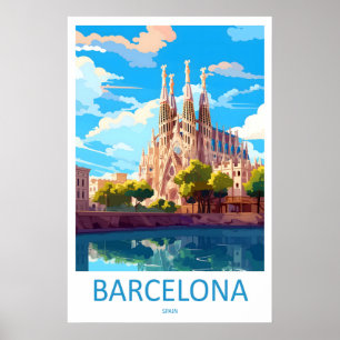 Poster Cartaz de Viagem Barcelona Espanha 3