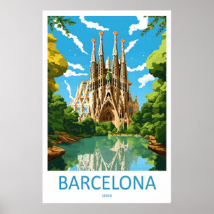 Poster Cartaz de Viagem Barcelona Espanha 5