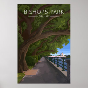 Poster Cartaz de Viagem Bishops Park Fulham Londres