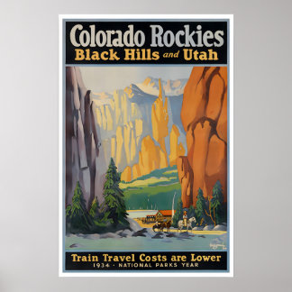 Poster Cartaz de Viagem Black Hills Art Utah Colorado