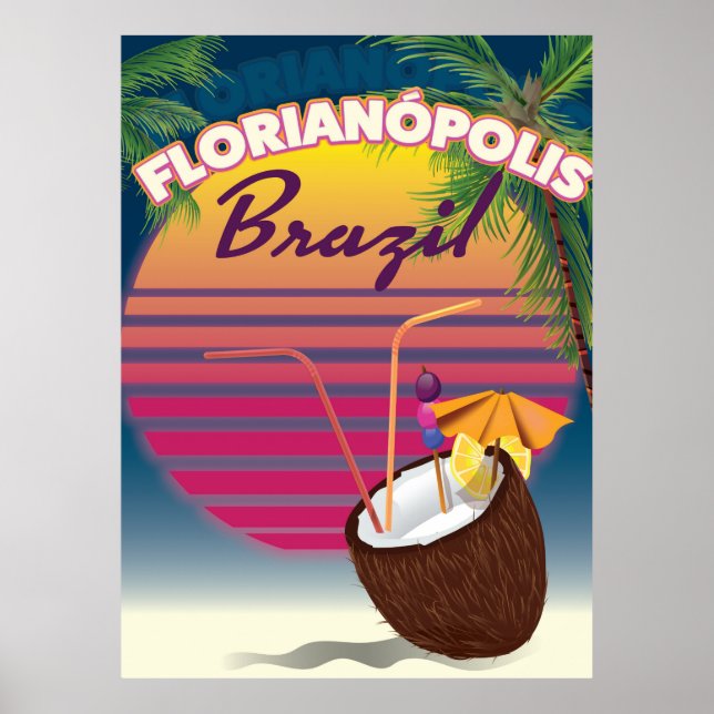 Póster Cartaz de viagem brasileiro Florianópolis (Frente)