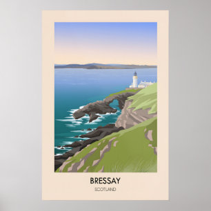 Poster Cartaz de Viagem Bressay Escócia