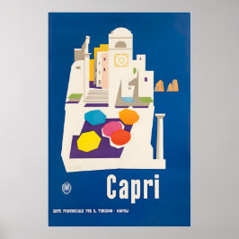Poster Cartaz de Viagem Capri Arte Itália Vintage Prin