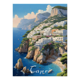 Póster Cartaz de Viagem Capri Itália