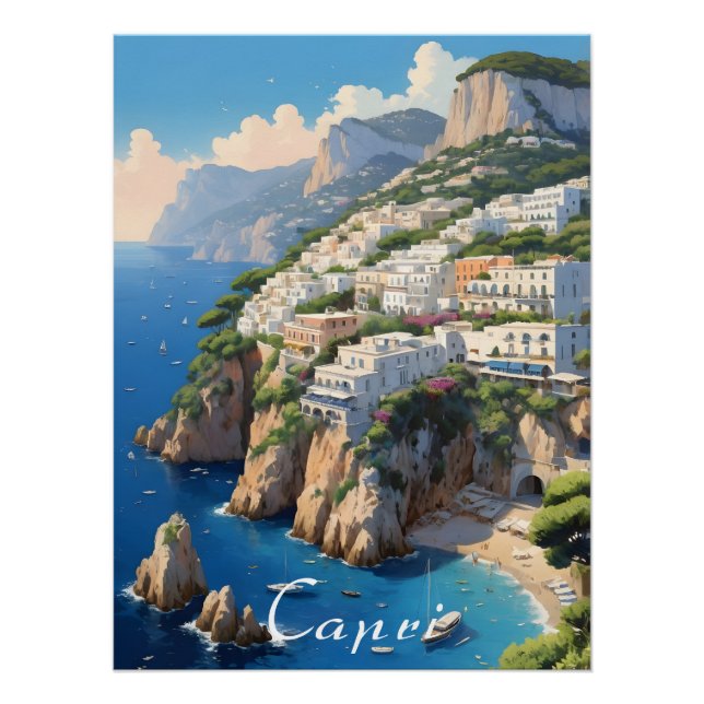 Póster Cartaz de Viagem Capri Itália (Frente)