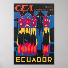 Poster Cartaz de Viagem CEA Arte Sul-Americana do Equador