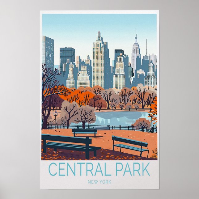 Poster Cartaz de Viagem Central Park Nova York (Frente)