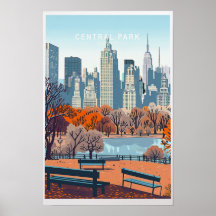 Cartaz de Viagem Central Park Nova York - Cidade E