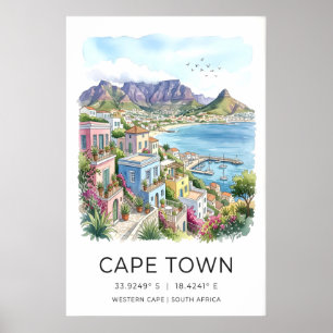 Poster Cartaz de Viagem Cidade do Cabo - Encosta de Colin