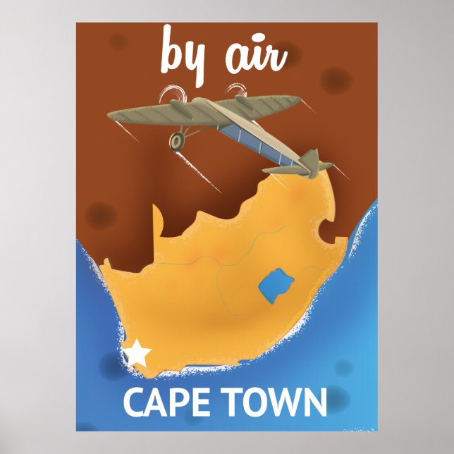 Poster Cartaz de viagem Cidade do Cabo sul da África (Frente)