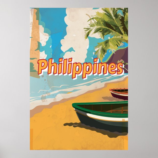 Poster Cartaz de viagem clássico das Filipinas (Frente)