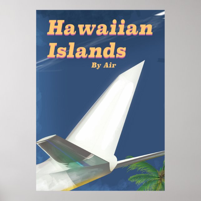 Póster cartaz de viagem comercial das Ilhas Havaianas (Frente)
