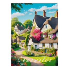Póster Cartaz de Viagem Cotswolds Inglaterra