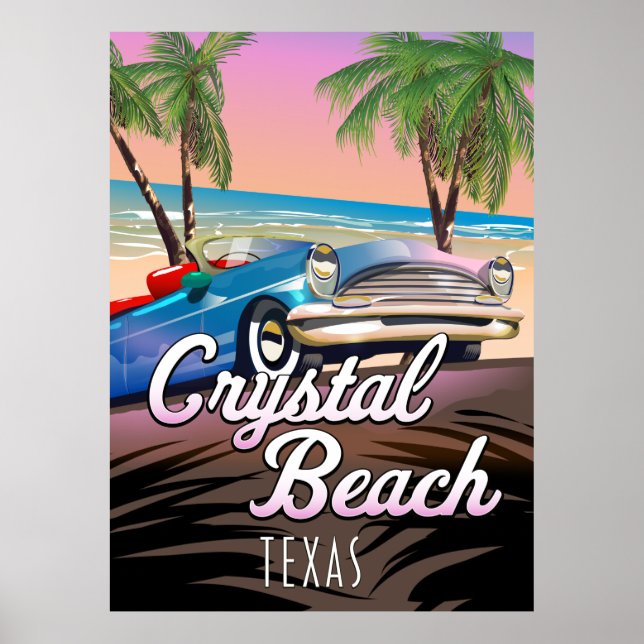 Poster Cartaz de viagem Crystal Beach Texas (Frente)