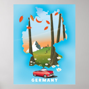 Poster Cartaz de viagem da Alemanha.