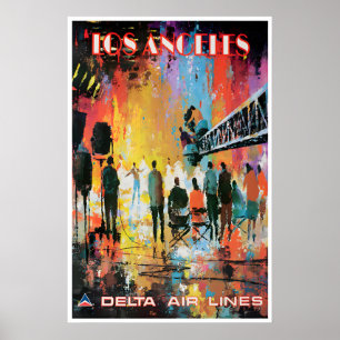 Poster Cartaz de Viagem da Arte da Califórnia Los Angeles
