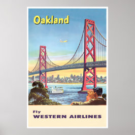 Poster Cartaz de Viagem da Arte de Oakland Califórnia Imp