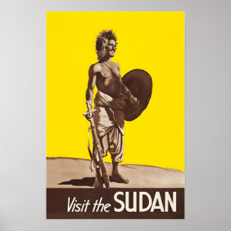 Poster Cartaz de viagem da arte sudanesa do Sudão