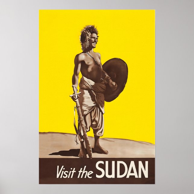 Poster Cartaz de viagem da arte sudanesa do Sudão  (Frente)