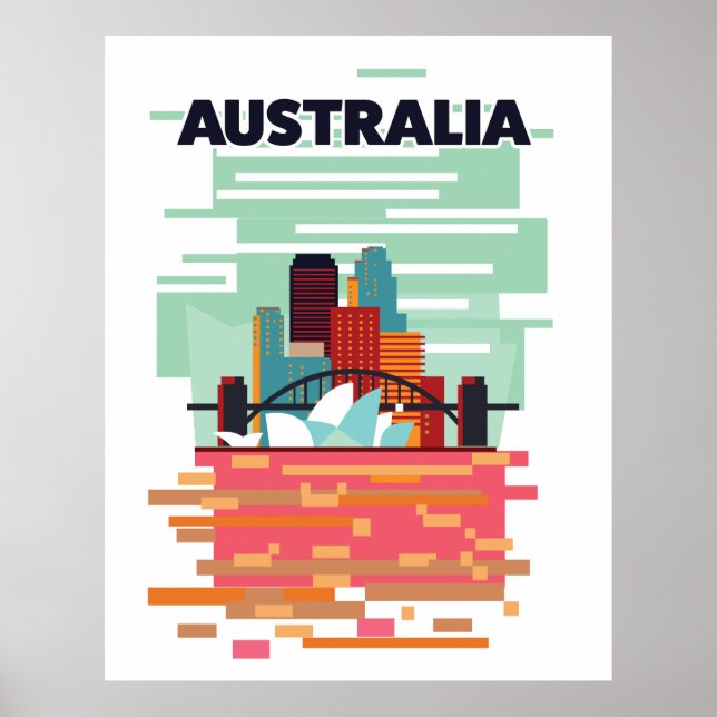 Poster cartaz de viagem da Austrália (Frente)