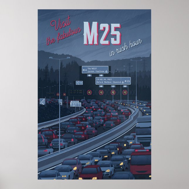 Poster Cartaz de Viagem da Autoestrada M25 (Frente)