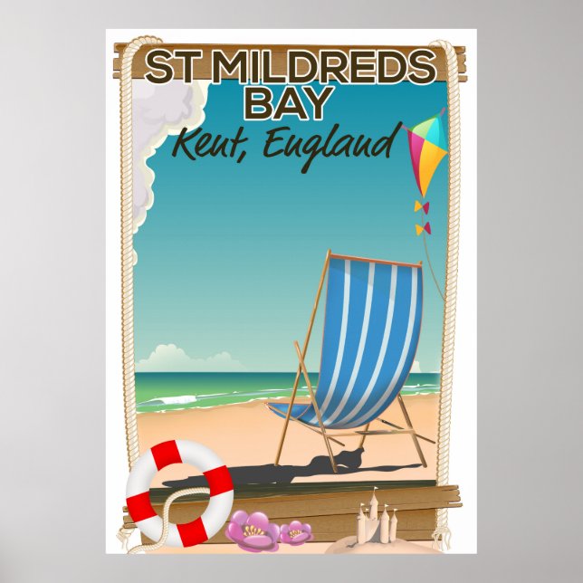 Póster Cartaz de viagem da Baía de St Mildreds Kent Ingla (Frente)