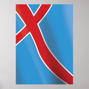 Póster cartaz de viagem da bandeira da Noruega