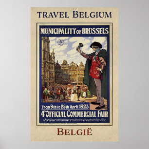 Poster Cartaz de Viagem da Bélgica (1923)