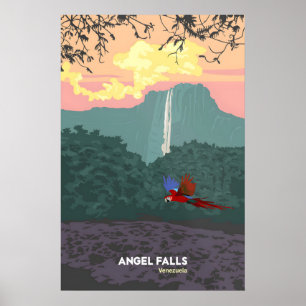 Poster Cartaz de Viagem da Cachoeira do Anjo Venezuela