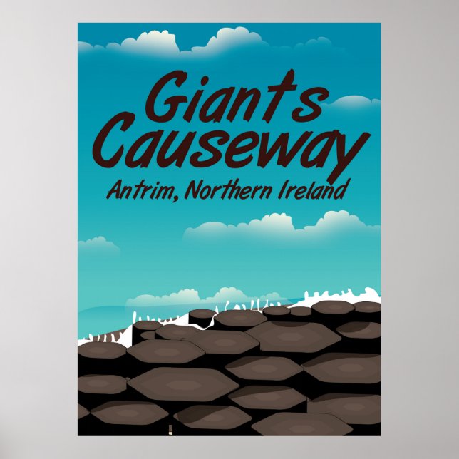 Poster cartaz de viagem da Calçada dos Gigantes da Irland (Frente)